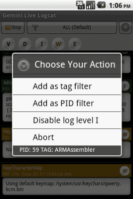 Screenshot of the application Gemini Live Logcat - #3