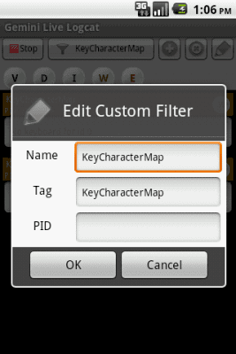 Screenshot of the application Gemini Live Logcat - #4