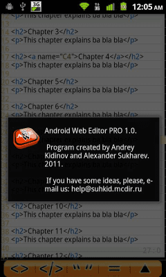 Screenshot of the application Android Web Editor Lite - #7