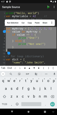 Screenshot of the application Sedona - Compiler for Swift - #3