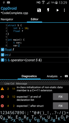 Screenshot of the application CppDroid - #1