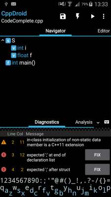 Screenshot of the application CppDroid - #3