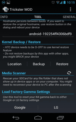 Screenshot of the application Trickster MOD Kernel Settings - #4