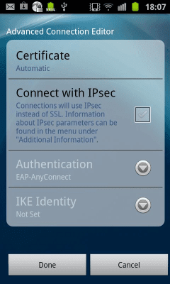 Screenshot of the application Samsung AnyConnect - #4