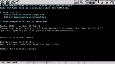 Screenshot of the application Bochs - #3