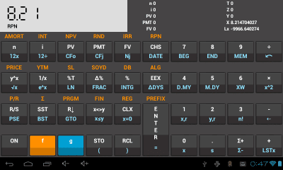 Screenshot of the application HP12c Financial Calculator Dem - #2