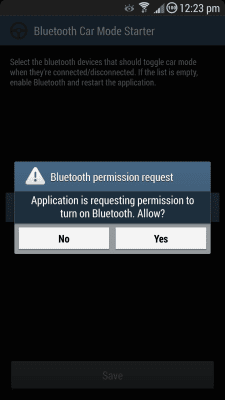 Screenshot of the application Bluetooth Car Mode Starter - #2