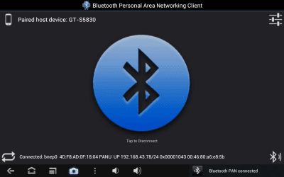 Screenshot of the application Bluetooth PAN *ROOT* - #2