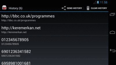 Screenshot of the application Barcode-QR Code Scanner - #3