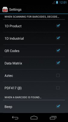 Screenshot of the application Barcode-QR Code Scanner - #6