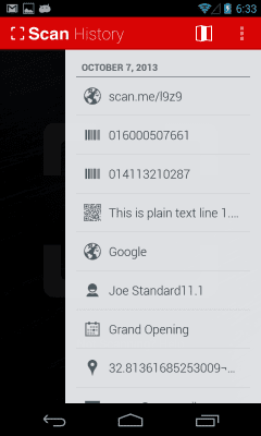 Screenshot of the application QR Code Reader - #2