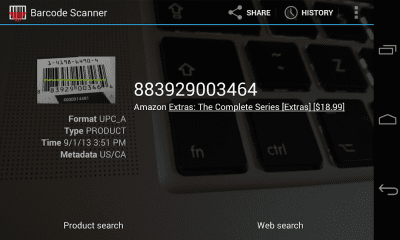 Screenshot of the application Barcode Scanner - #5
