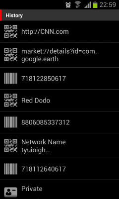 Screenshot of the application QR Barcode scanner +Flashlight - #5