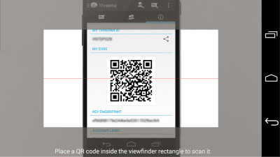 Screenshot of the application Threema QR Scanner Plugin - #2