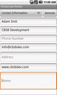 Screenshot of the application CB Barcode ReGen - #7