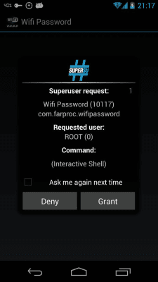 Screenshot of the application Wifi Password(ROOT) - #2