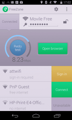 Screenshot of the application Free Zone - Free WiFi Scanner - #2