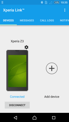 Screenshot of the application Xperia Link - #3