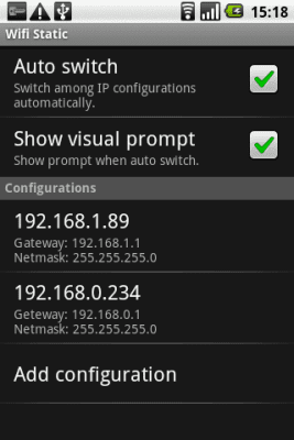 Screenshot of the application Wifi Static - #1