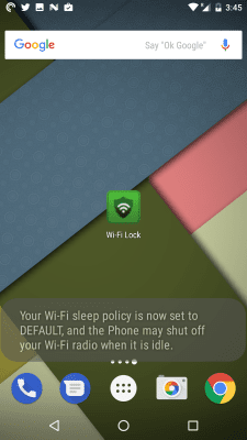 Screenshot of the application WiFi Lock - #1