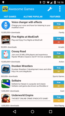 Screenshot of the application AppBrain Find Awesome Games - #1