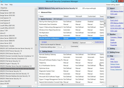 Screenshot of the application Security Compliance Manager - #1