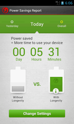 Screenshot of the application Longevity - Battery Saver - #2