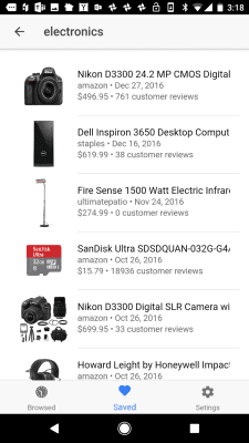 Screenshot of the application Personal Shopping Assistant - #3