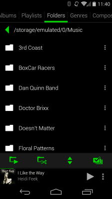 Screenshot of the application Rocket Player Dark Green Theme - #3