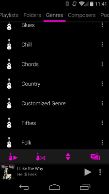 Screenshot of the application Rocket Player Dark Pink Theme - #3