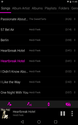 Screenshot of the application Rocket Player Dark Pink Theme - #5