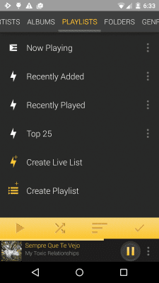 Screenshot of the application Rocket Player Gold Theme - #7