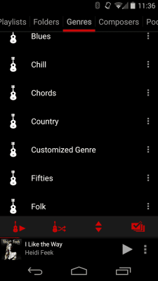 Screenshot of the application Rocket Player Dark Red Theme - #4