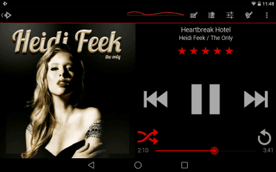 Screenshot of the application Rocket Player Dark Red Theme - #5