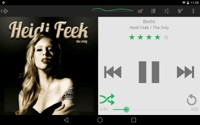 Screenshot of the application Rocket Player Light Green Skin - #5