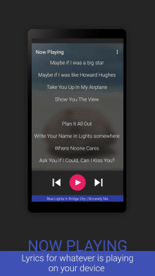 Screenshot of the application Lyrics for Android - #2
