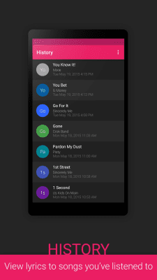 Screenshot of the application Lyrics for Android - #4