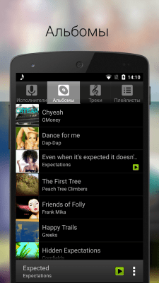 Screenshot of the application Android Music Player - #4