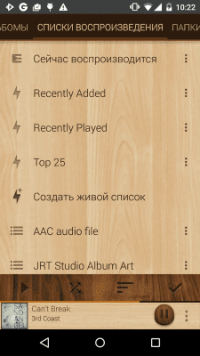 Screenshot of the application Rocket Player Wood theme - #5
