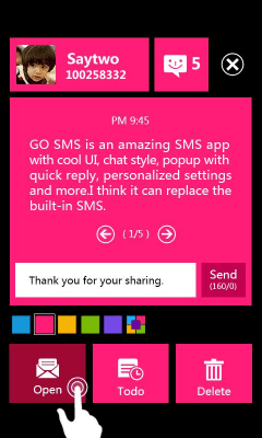 Screenshot of the application GO SMS PRO WP8 Popup ThemeEX - #1