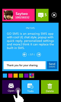 Screenshot of the application GO SMS PRO WP8 Popup ThemeEX - #6