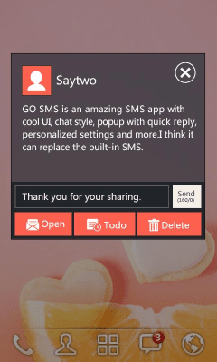Screenshot of the application GO SMS PRO WP8Orange THEMEEX - #3