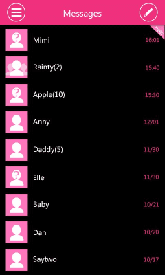 Screenshot of the application GO SMS Pro WP8 PinK ThemeEX - #3