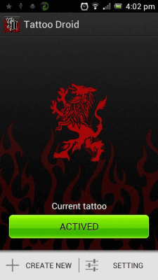 Screenshot of the application Tattoo Droid - #2