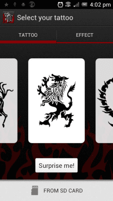 Screenshot of the application Tattoo Droid - #3