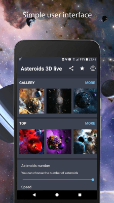 Screenshot of the application Asteroids 3D live wallpaper - #1