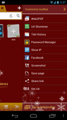 Screenshot of the application Christmas Boat Browser Theme - #2