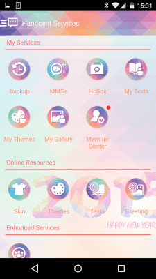 Screenshot of the application Handcent Skin (New year 2015) - #3