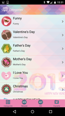 Screenshot of the application Handcent Skin (New year 2015) - #4