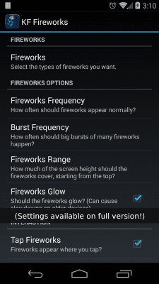 Screenshot of the application KF Fireworks Live Wallpaper - #5